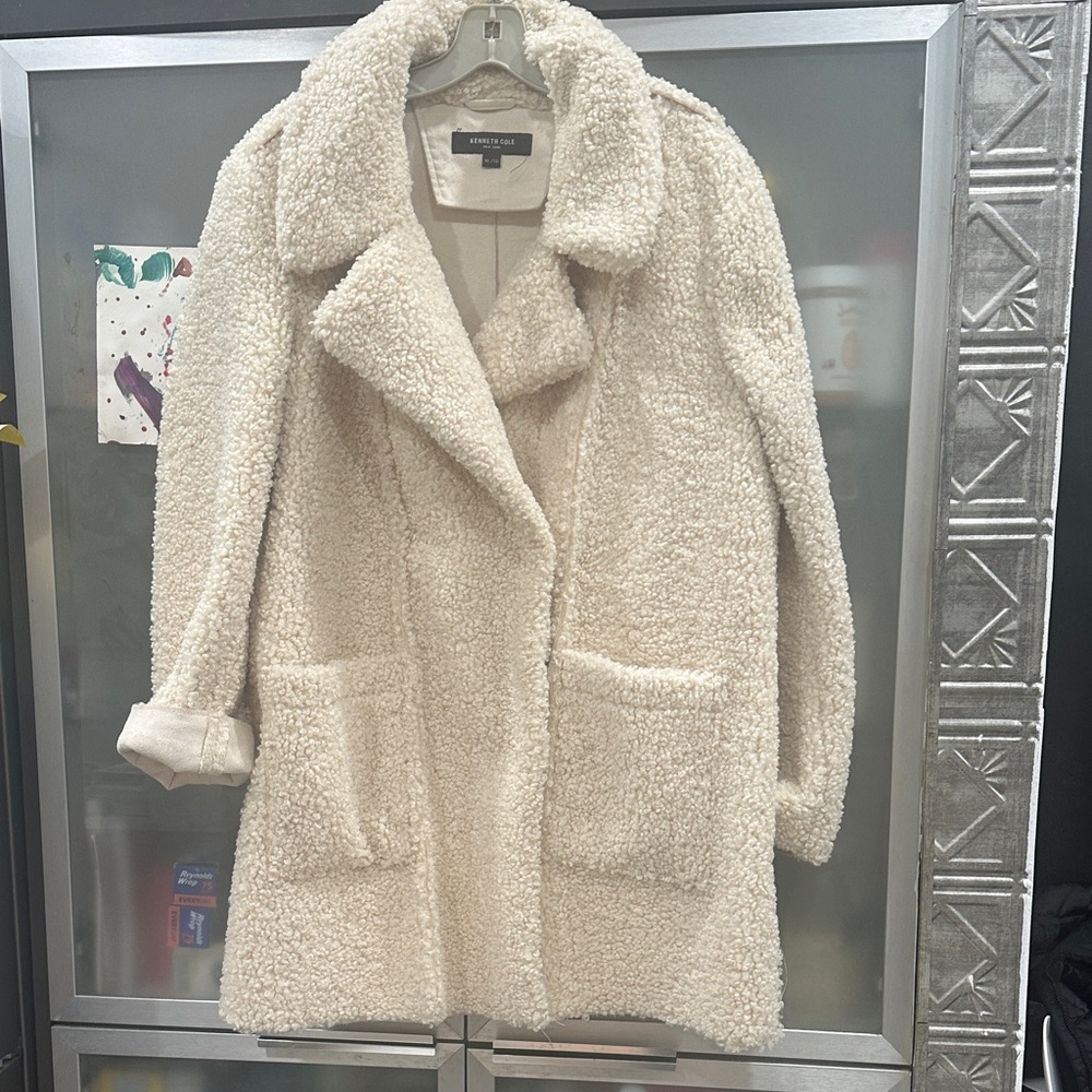 Kenneth Cole Cream Teddy Jacket